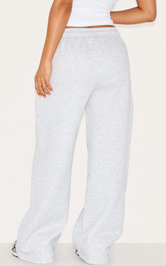 Nara Petite Ash Grey Pintuck Straight Leg Track Pants